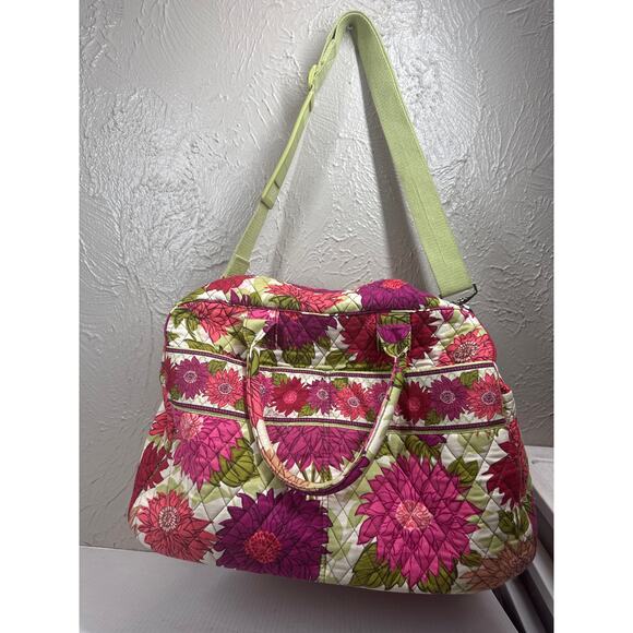 Vera Bradley Handbags - Vera Bradley Hello Dahlia Weekender Overnight Duffle Bag Quilted Pink Purple